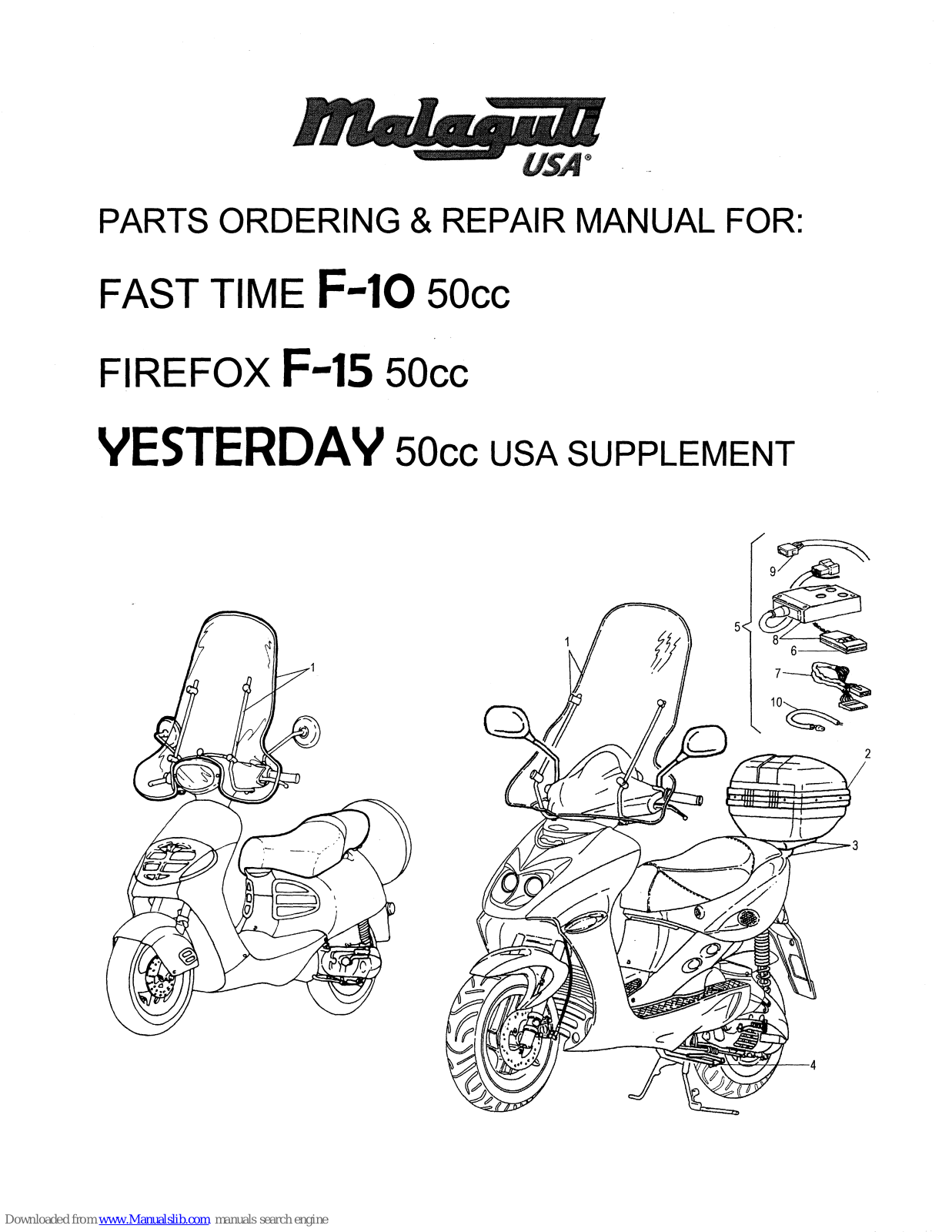 Malaguti F-10 50cc, F-15 50cc, Yesterday 50cc Repair Manual