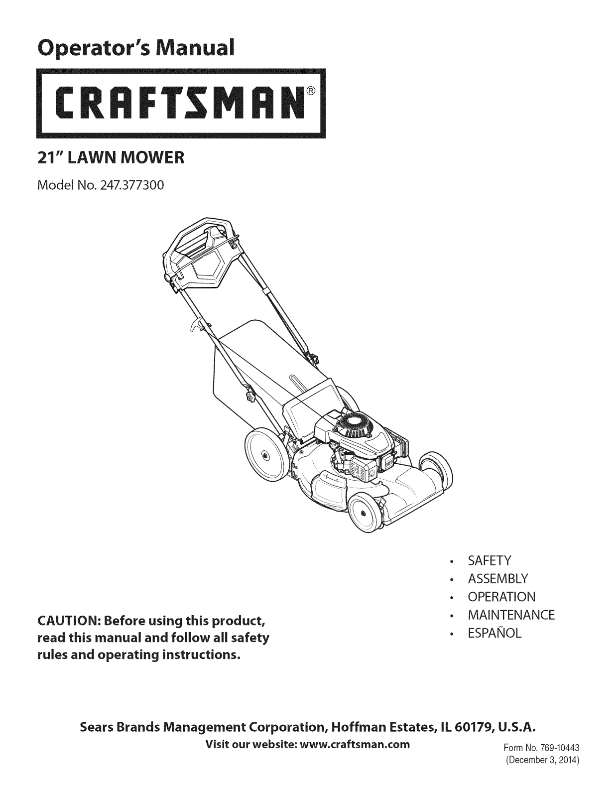 MTD 12ABB22J799 Owner’s Manual