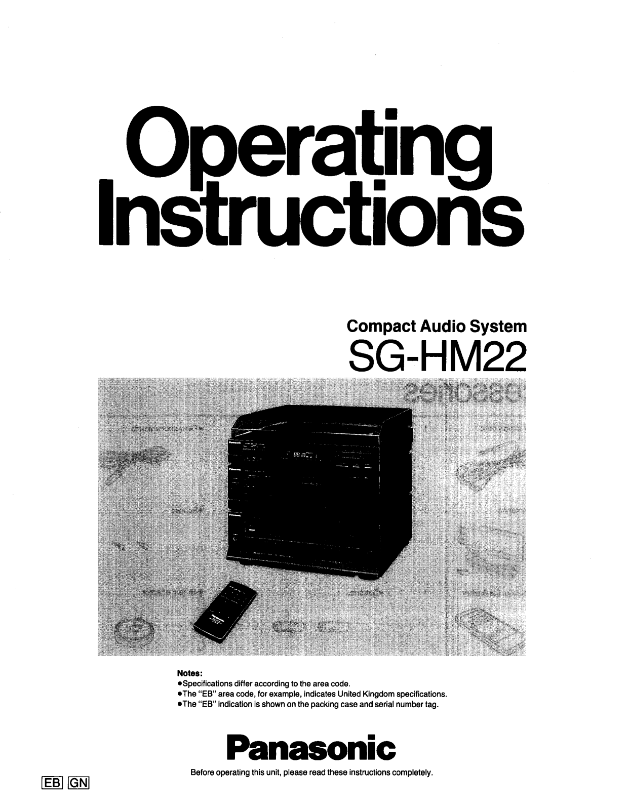 Panasonic SG-HM22 User Manual