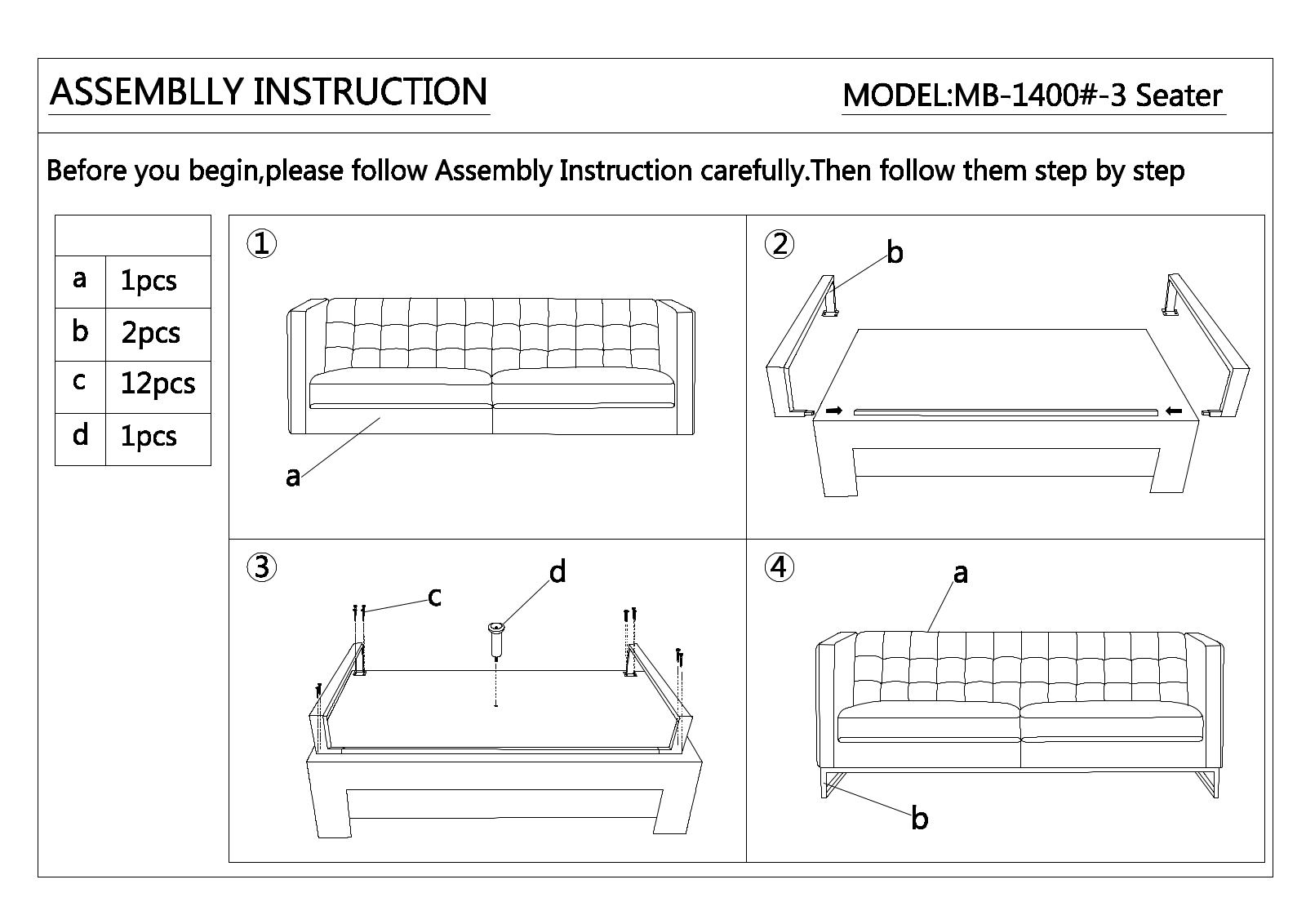 VIG Furniture VGMB1400GRY Assembly Guide