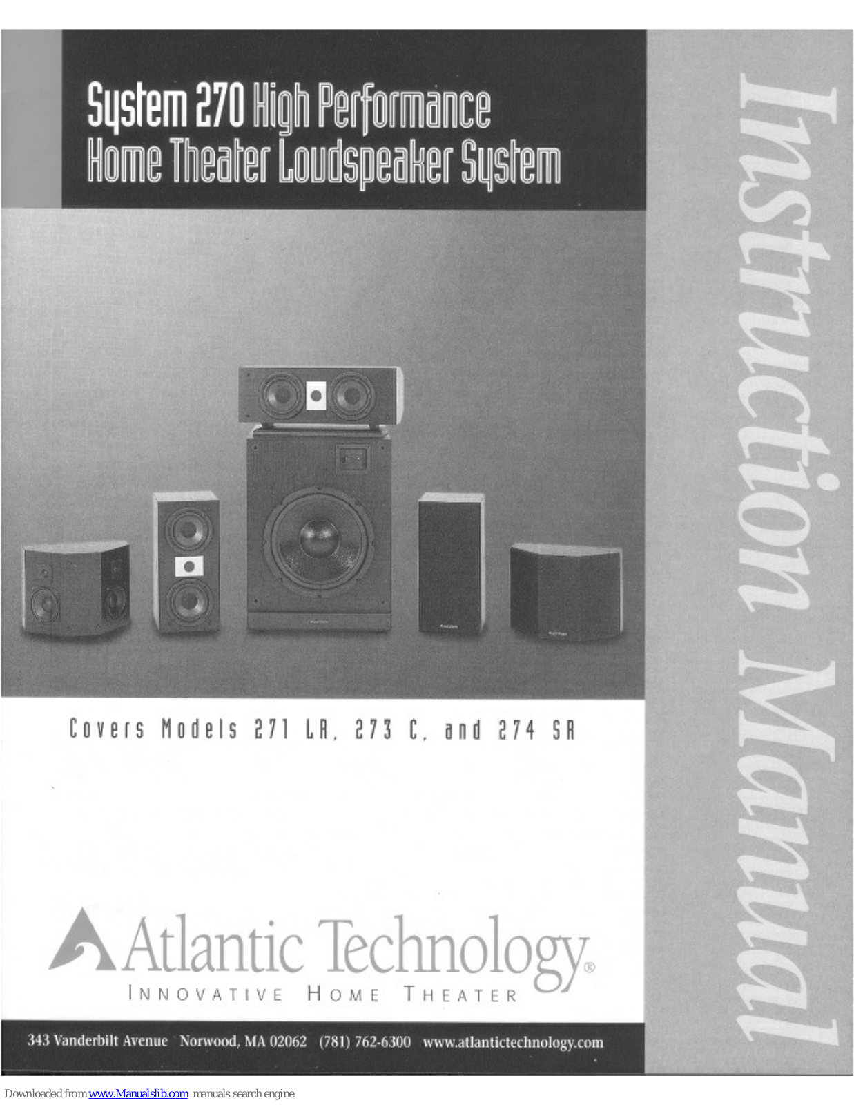 Atlantic Technology System 270, 271 LA, 273 C, 274 SR Instruction Manual