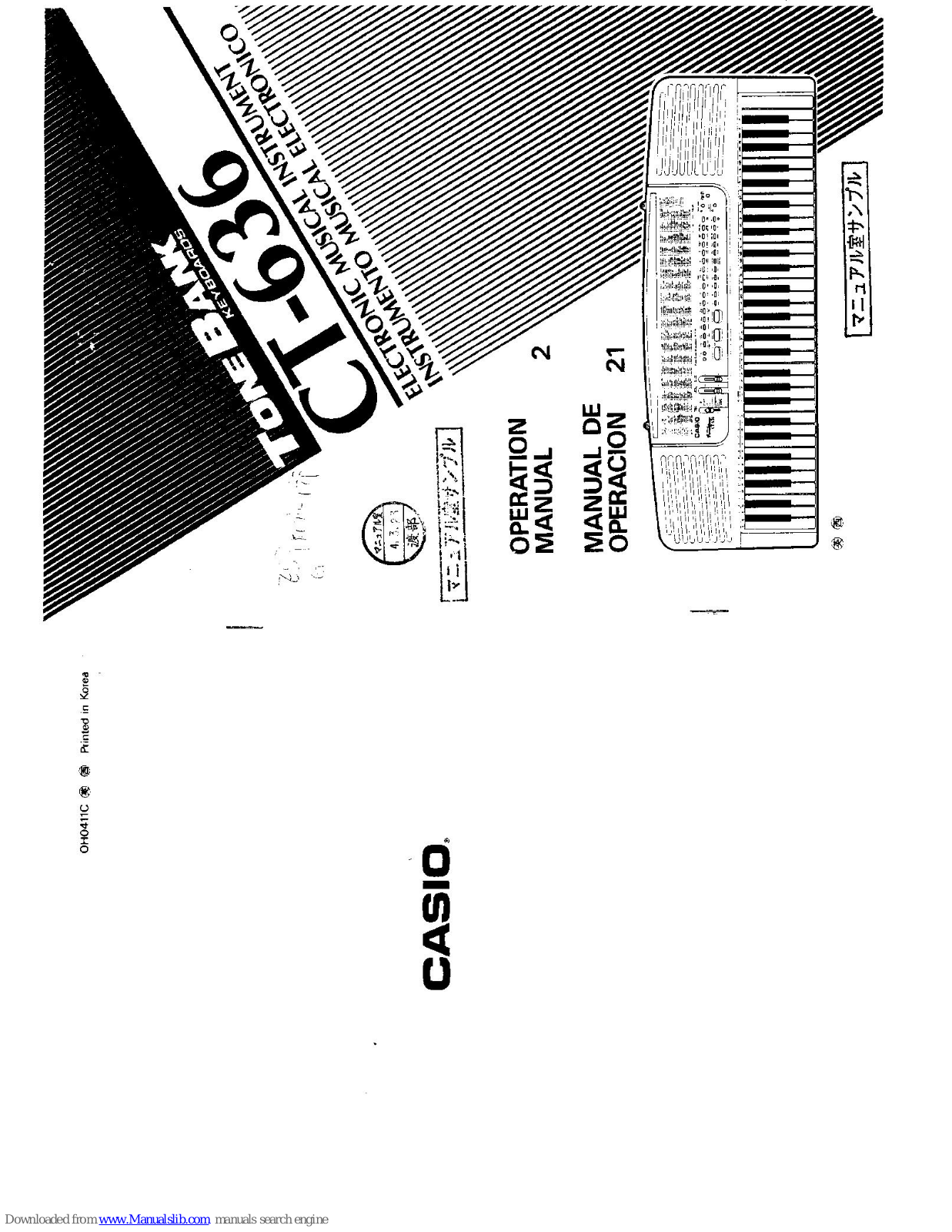 Casio Tone Bank CT-636 Operation Manual