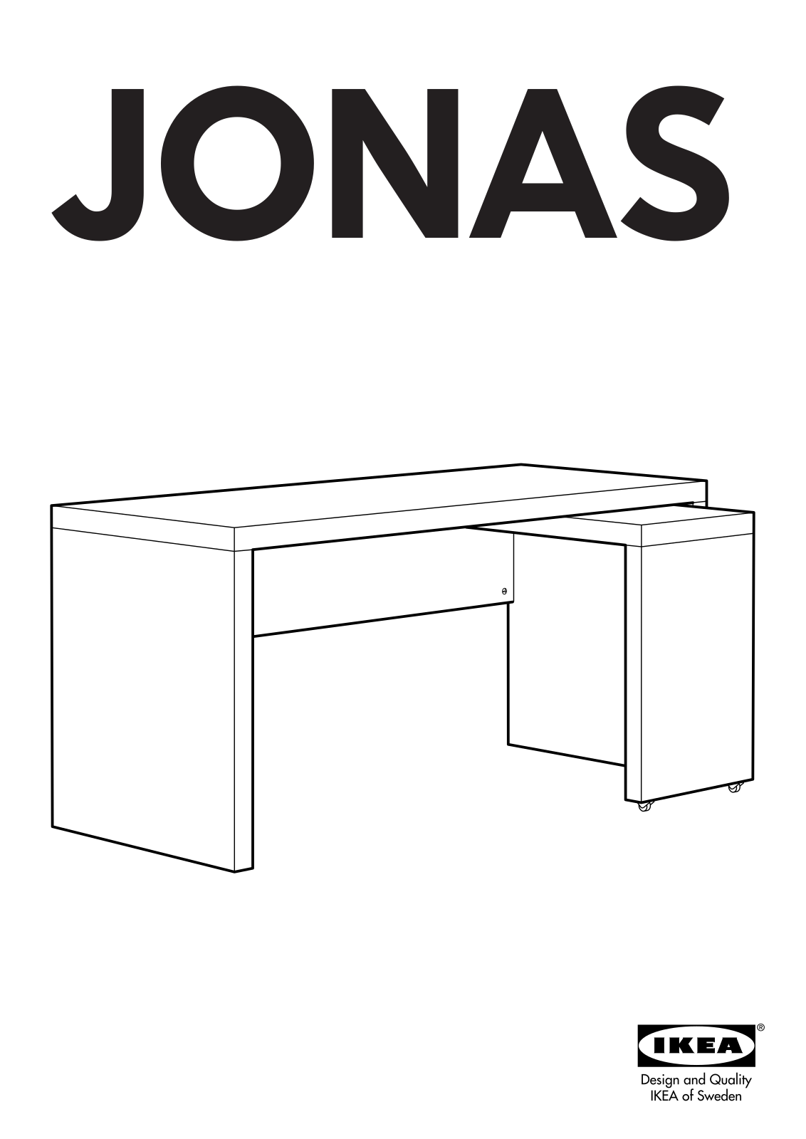 IKEA JONAS DESK W-PULL-OUT PANEL Assembly Instruction