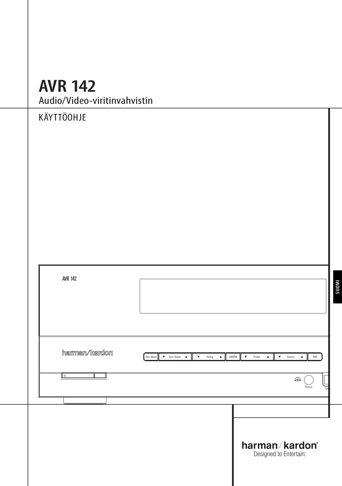 Harman kardon AVR 142 User Manual