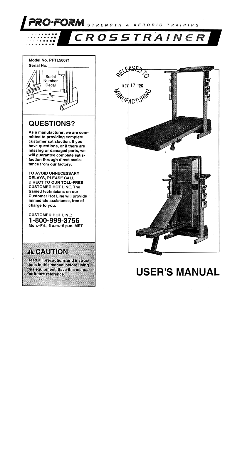 ProForm PFTL50071 User Manual