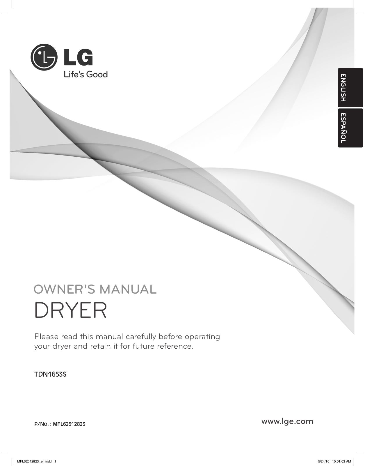 LG TDN1653GS Owner's Manual