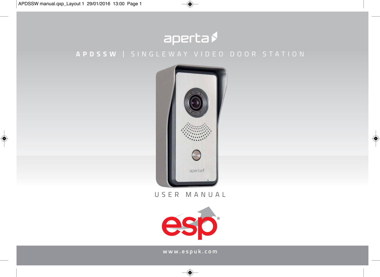 Elite Security Products APDSSW User guide - ManualMachine.com