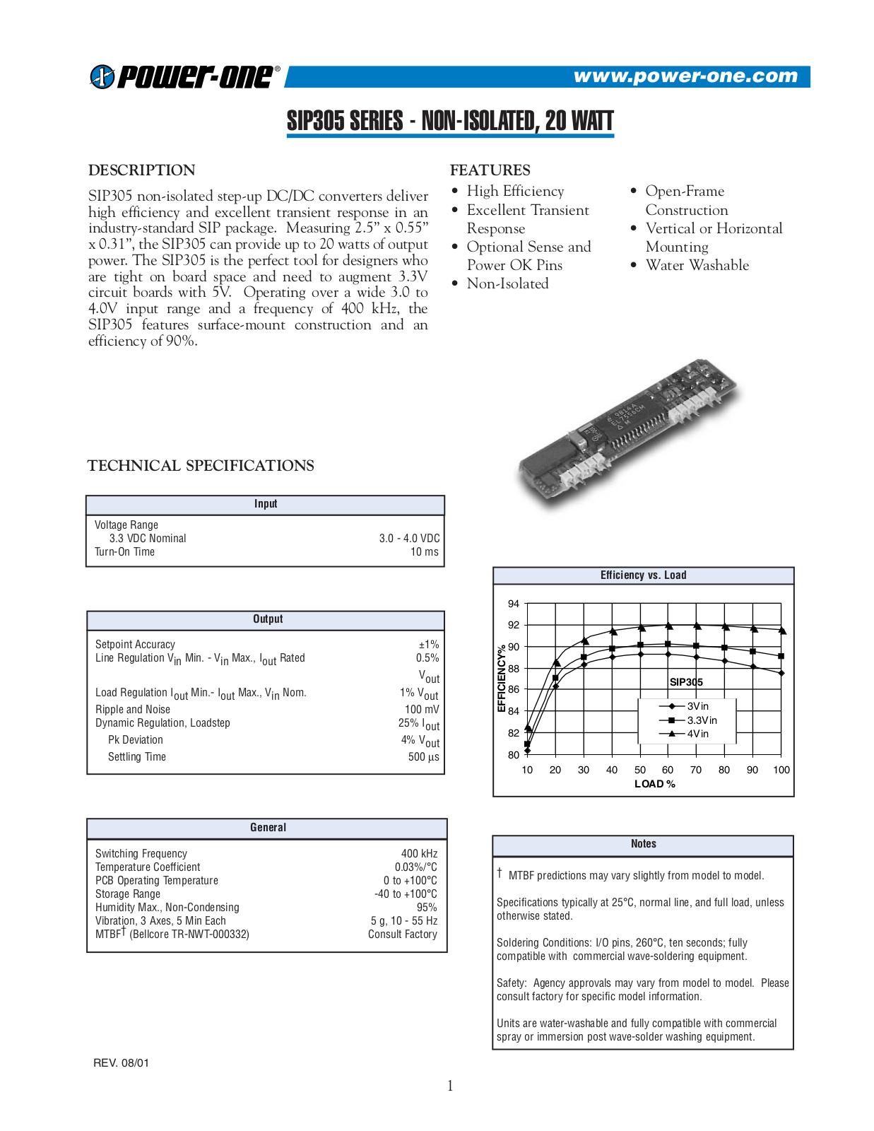 Datasheet SIP305 Datasheet (POWER-ONE) - ManualMachine.com