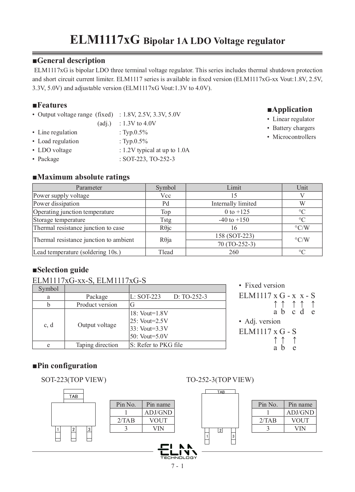 ELM ELM1117DG, ELM1117LG Schematic