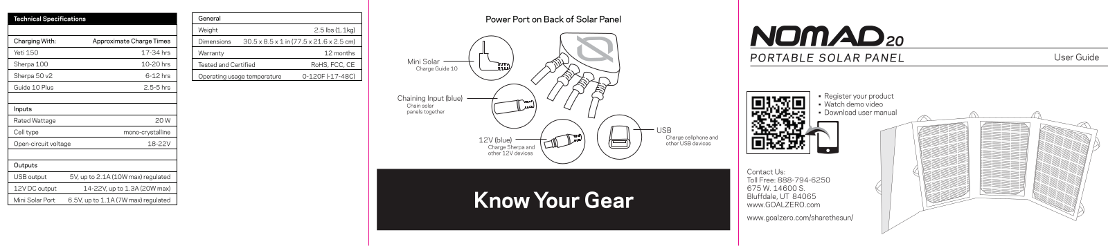 Goal Zero NOMAD20 User Guide