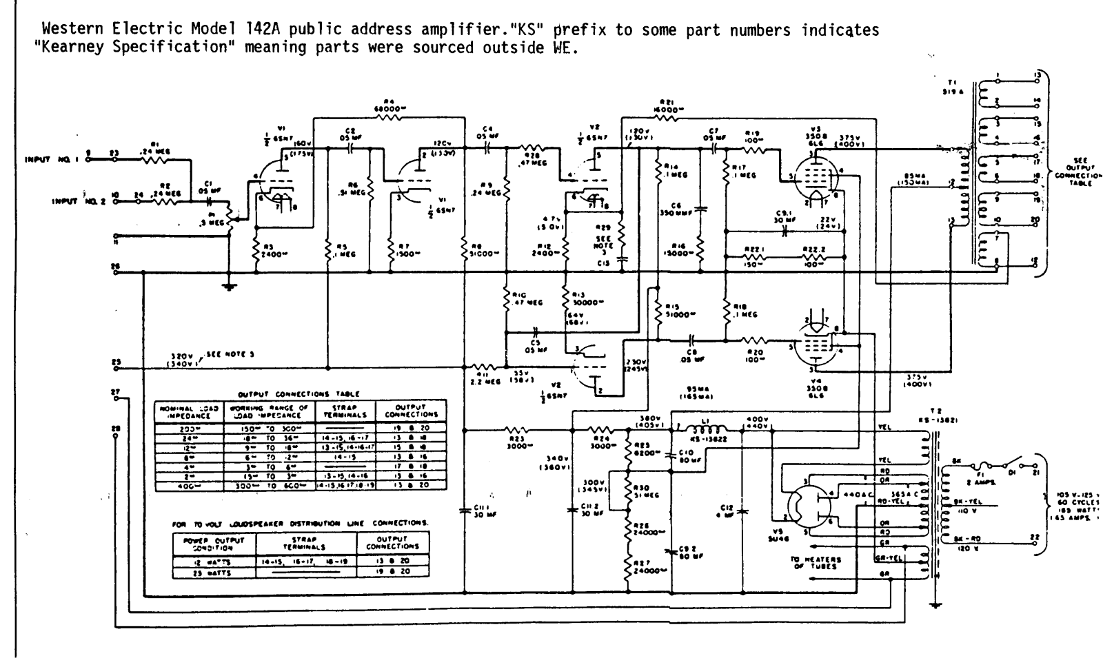 Western Electric no142a schematic