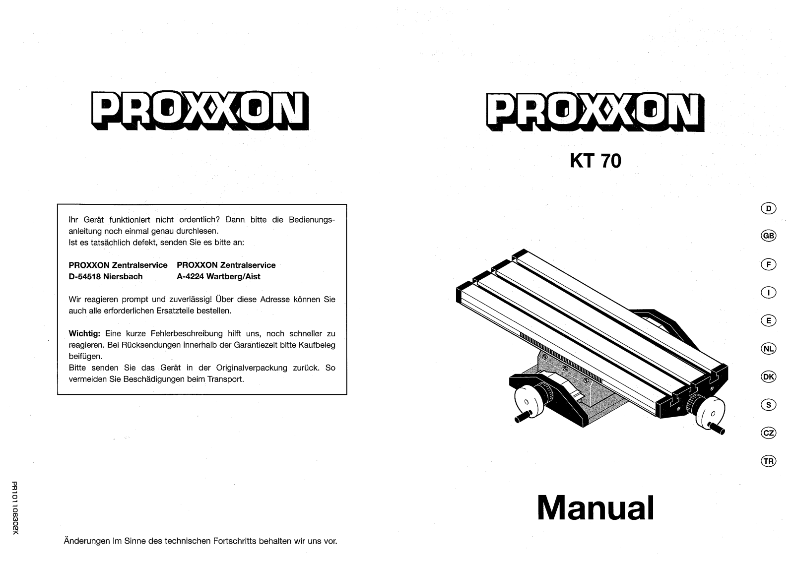 Proxxon KT 70 User guide