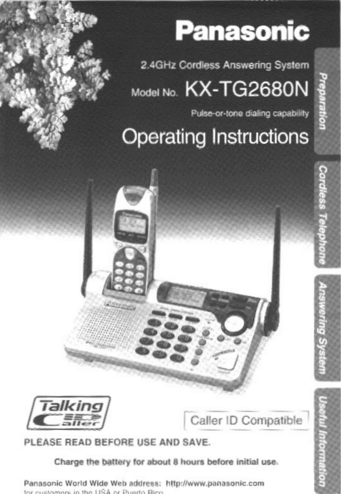 Panasonic KX-TG2680N User Manual