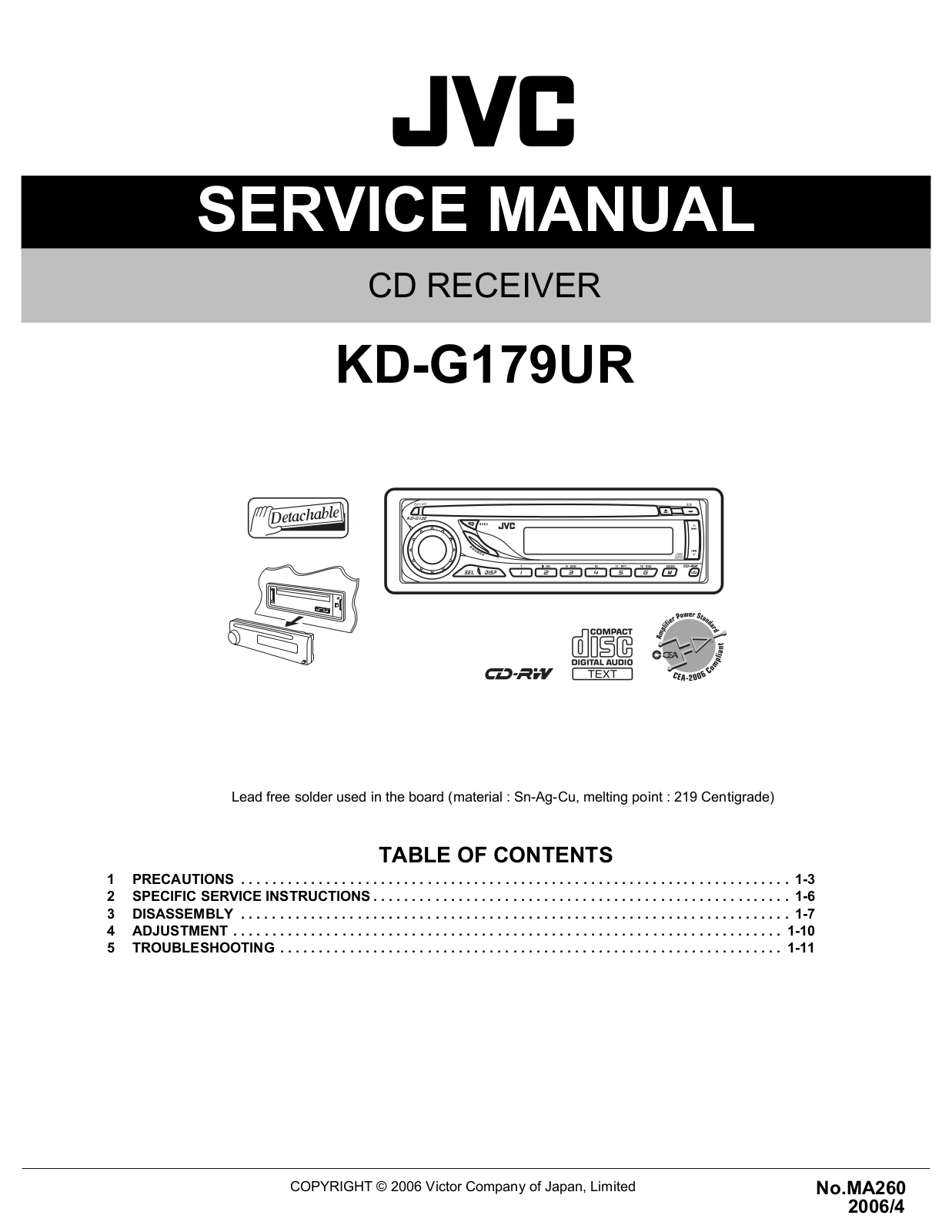 Jvc KD-G179-UR Service Manual