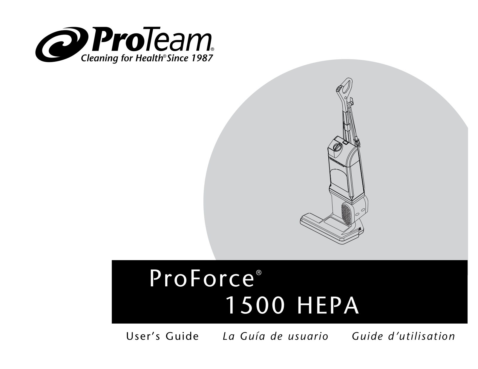 ProTeam 1500 HEPA User Manual