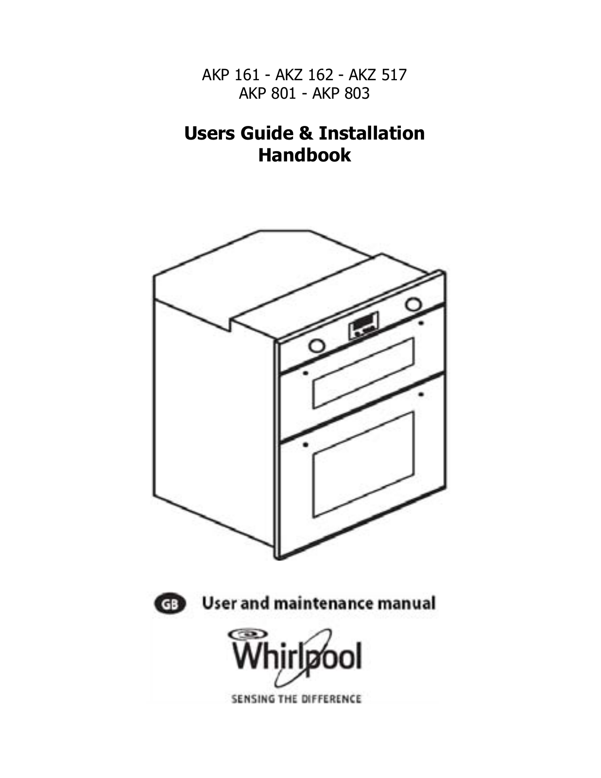 Whirlpool AKP 803-01-IX Instruction Manual