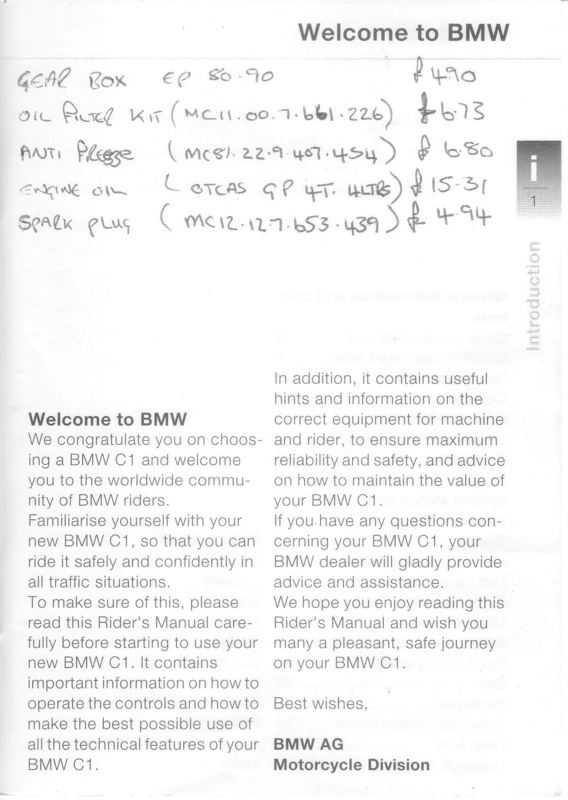 BMW C1 User Manual