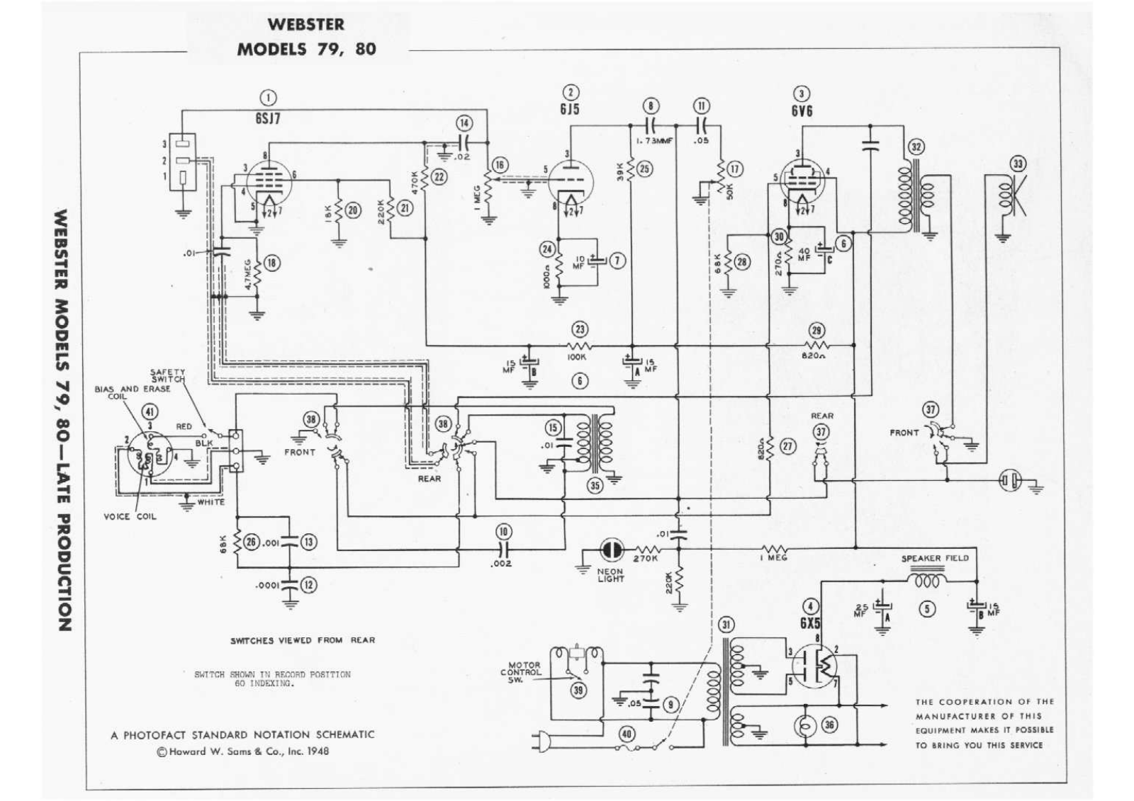 Webster Chicago 79-80 Schematic