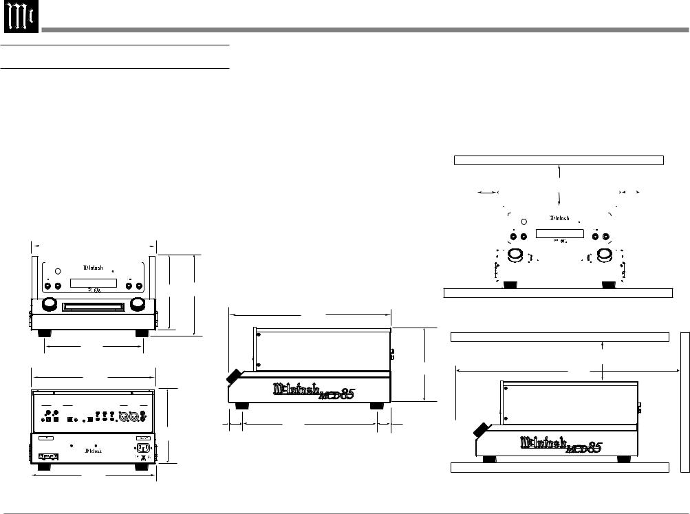 McIntosh MCD85 Owner's Manual