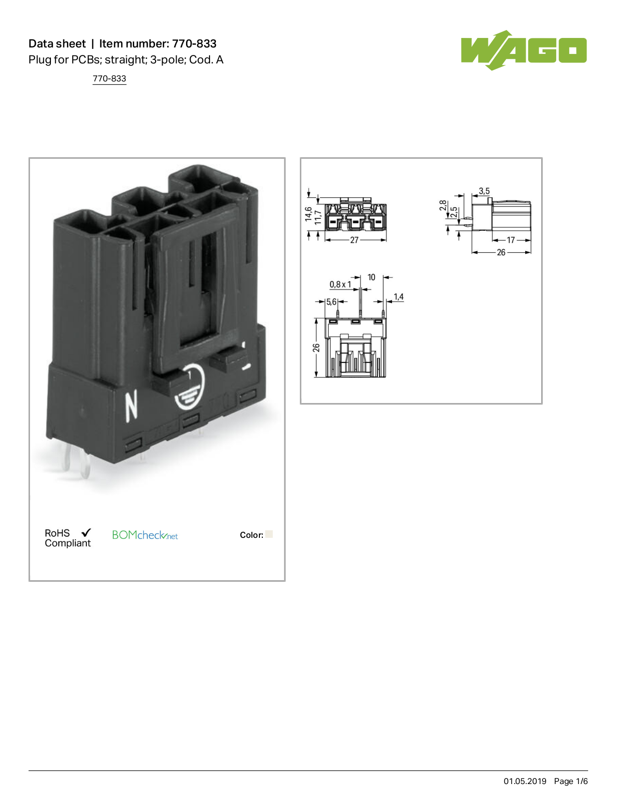 Wago 770-833 Data Sheet