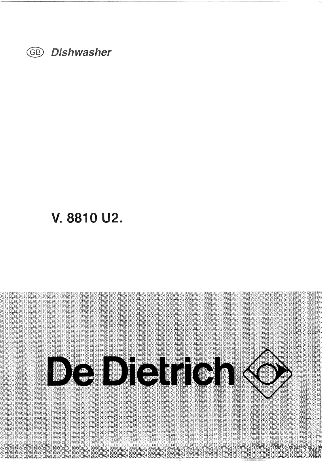De dietrich VN8810U2, VB8810U2, VW8810U2 User Manual