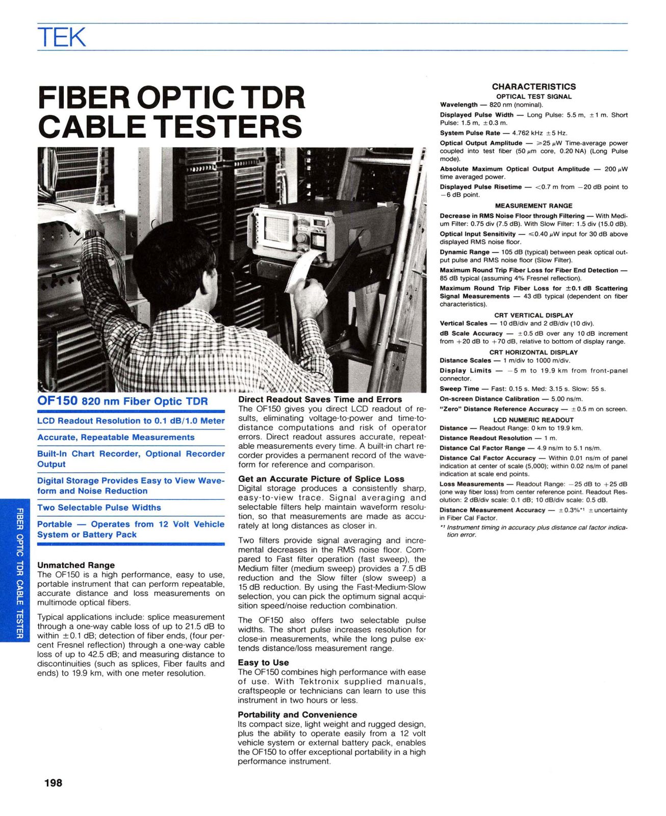 Tektronix OF 150 Datasheet