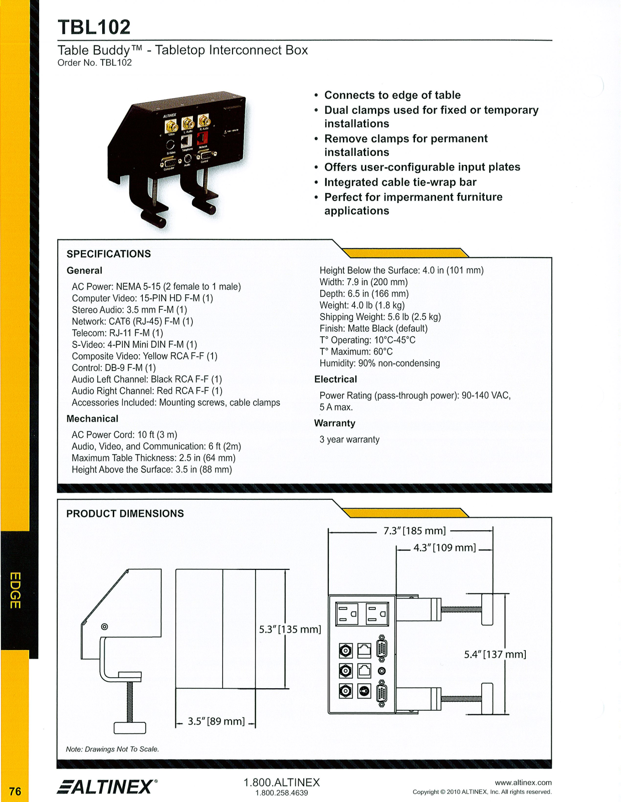 Altinex TBL102 Data Sheet - ManualMachine.com