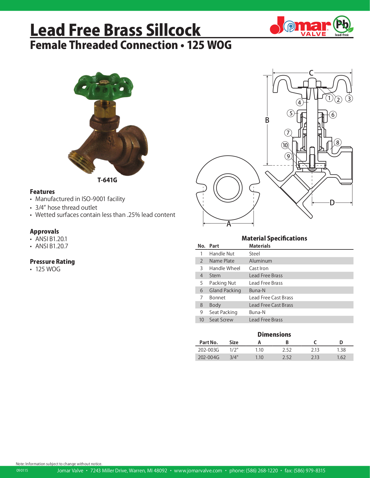 Jomar T-641G User Manual