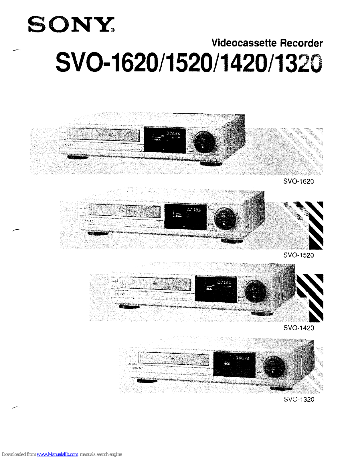 Sony SVO-1620, SVO-1520, SVO-1420, SVO-1320 Specifications