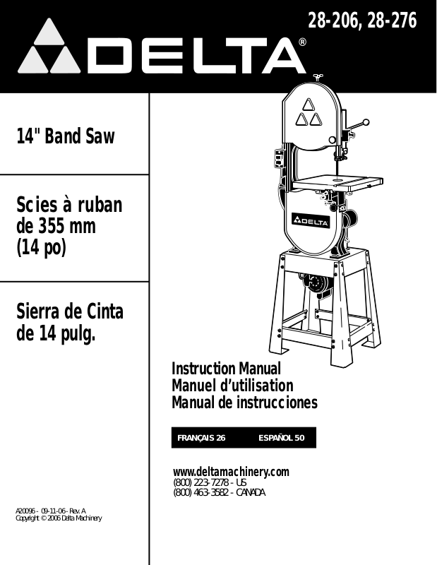 Delta 28206, 28276 User Manual