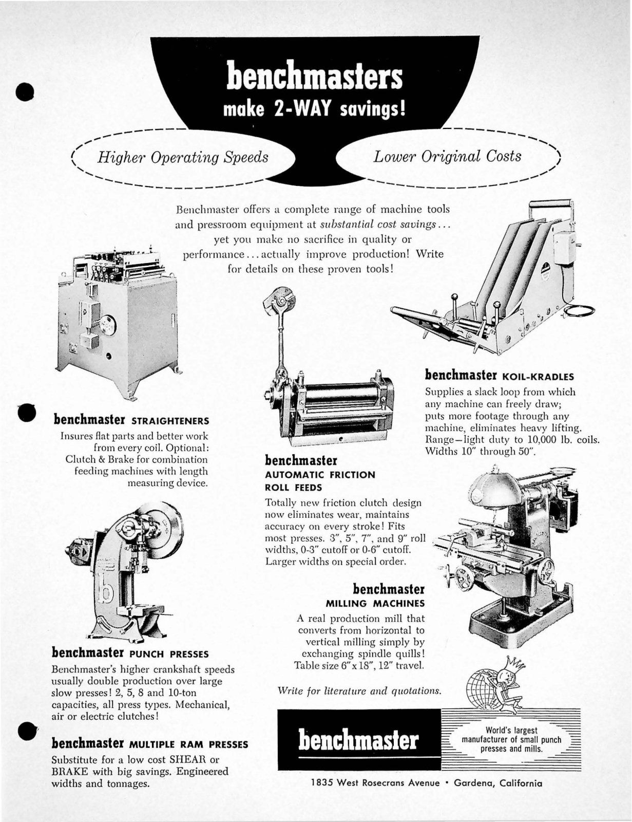 Benchmaster Manufacturing Benchmaster make 2-Way Savings! Other - ManualMachine.com