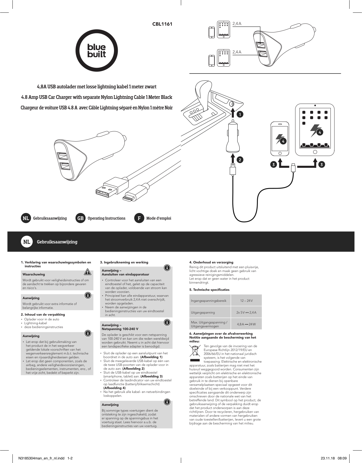 BlueBuilt CBL1161 User manual