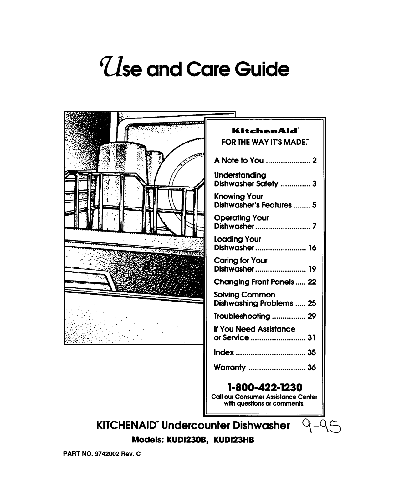 KitchenAid KUDI230B, KUDI23HB Owner's Manual