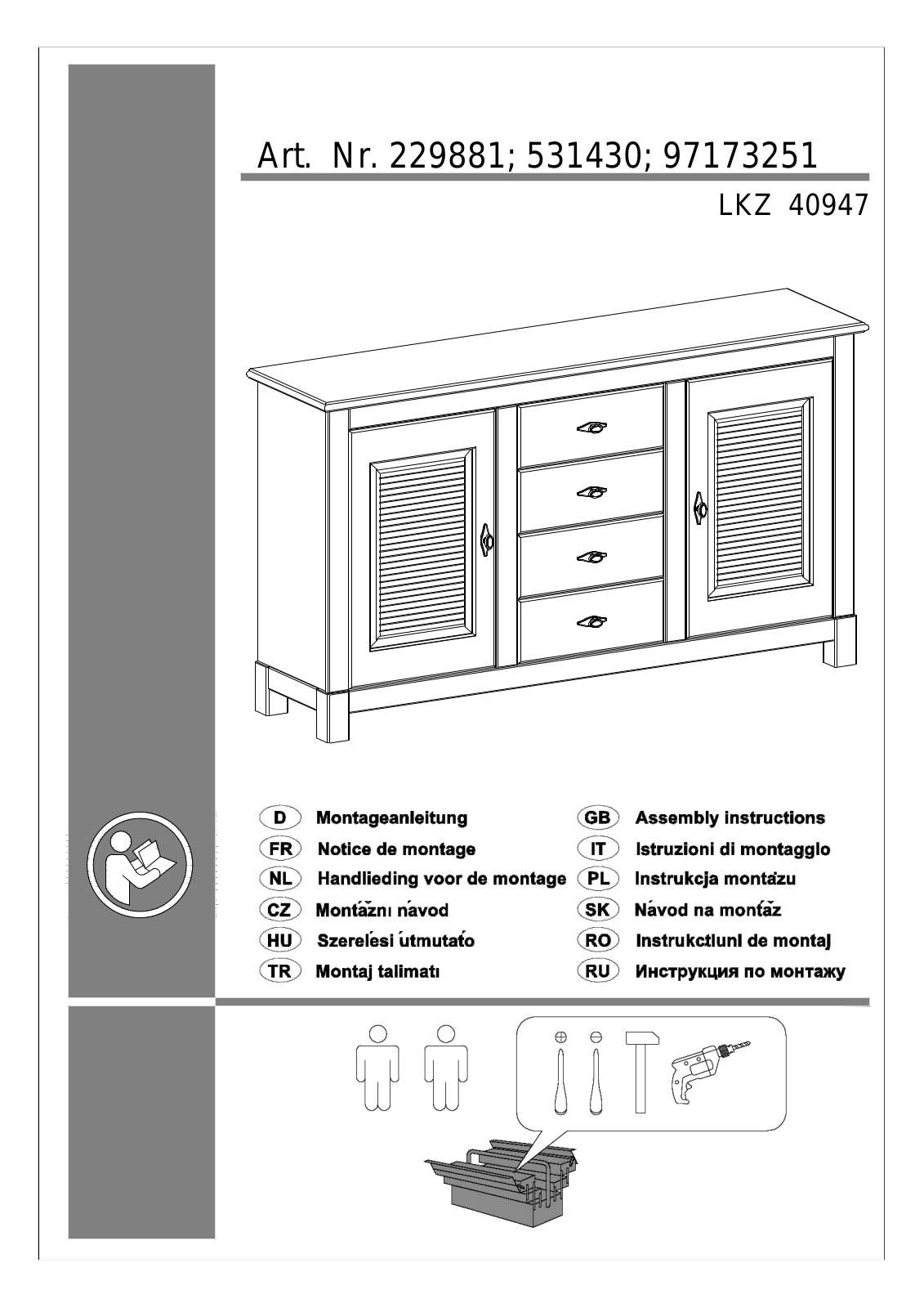 Home affaire Sideboard Assembly instructions