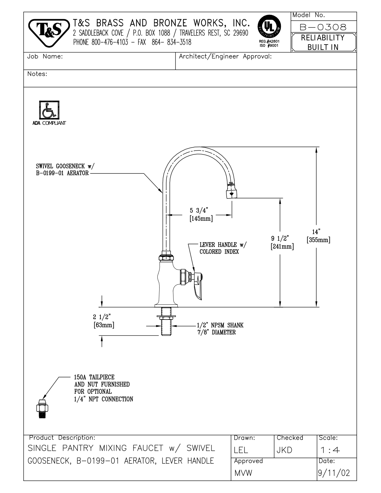 T & S Brass & Bronze Works B-0308 General Manual