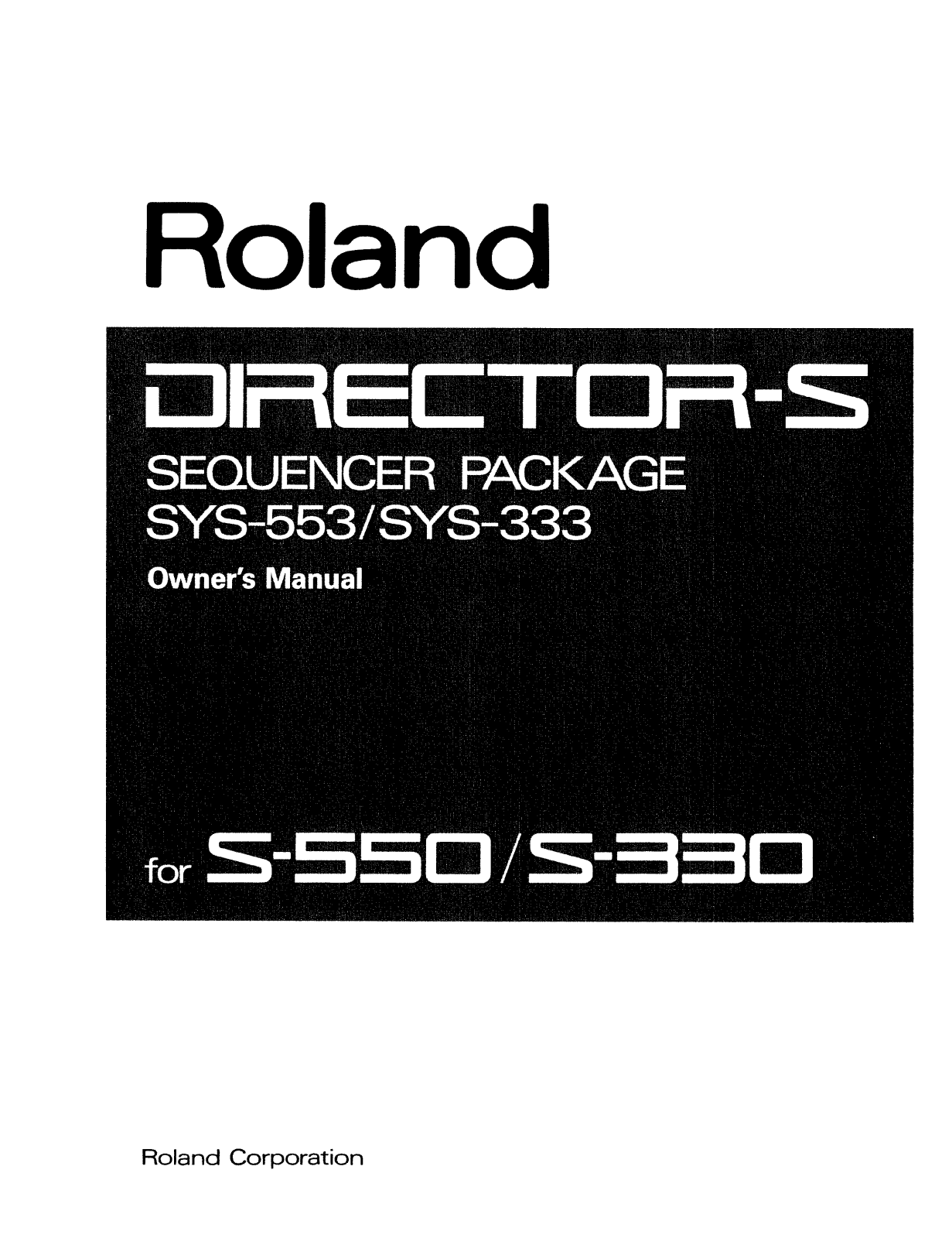 Roland Corporation SYS-333 Owner's Manual