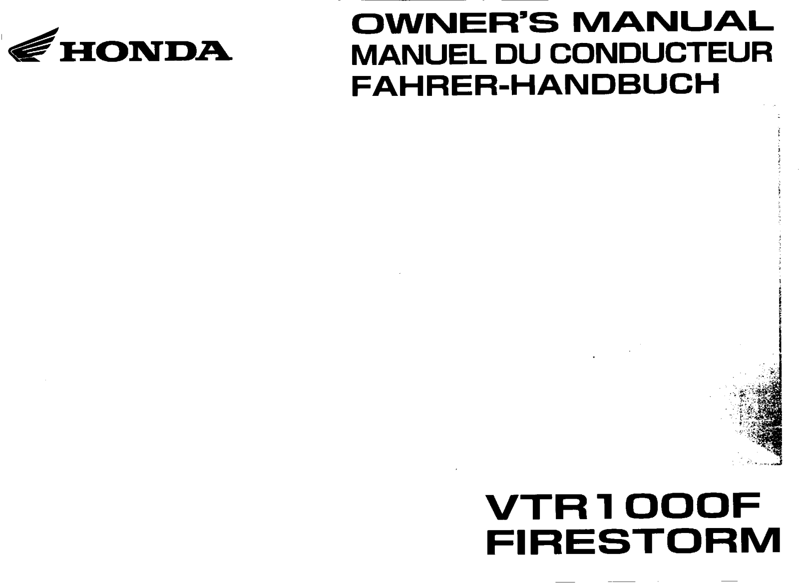 Honda VTR1000F2 Owner's Manual