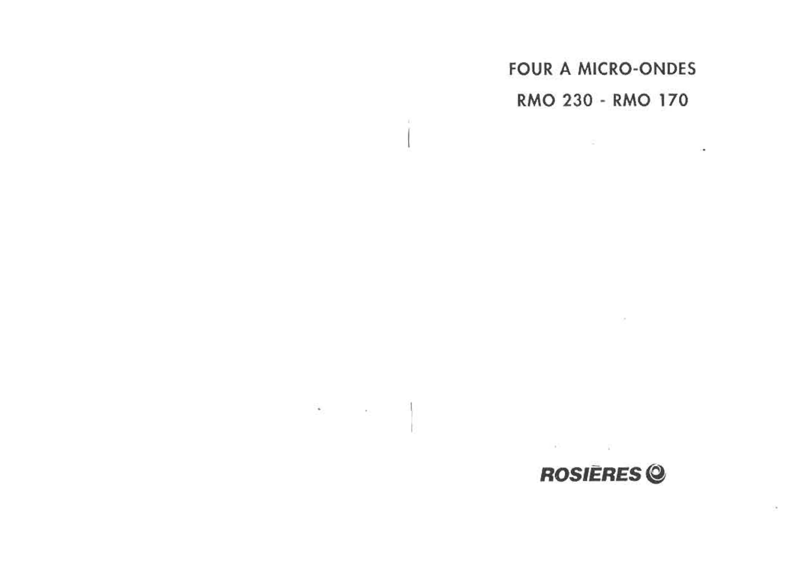 Rosières RMO170RB User Manual