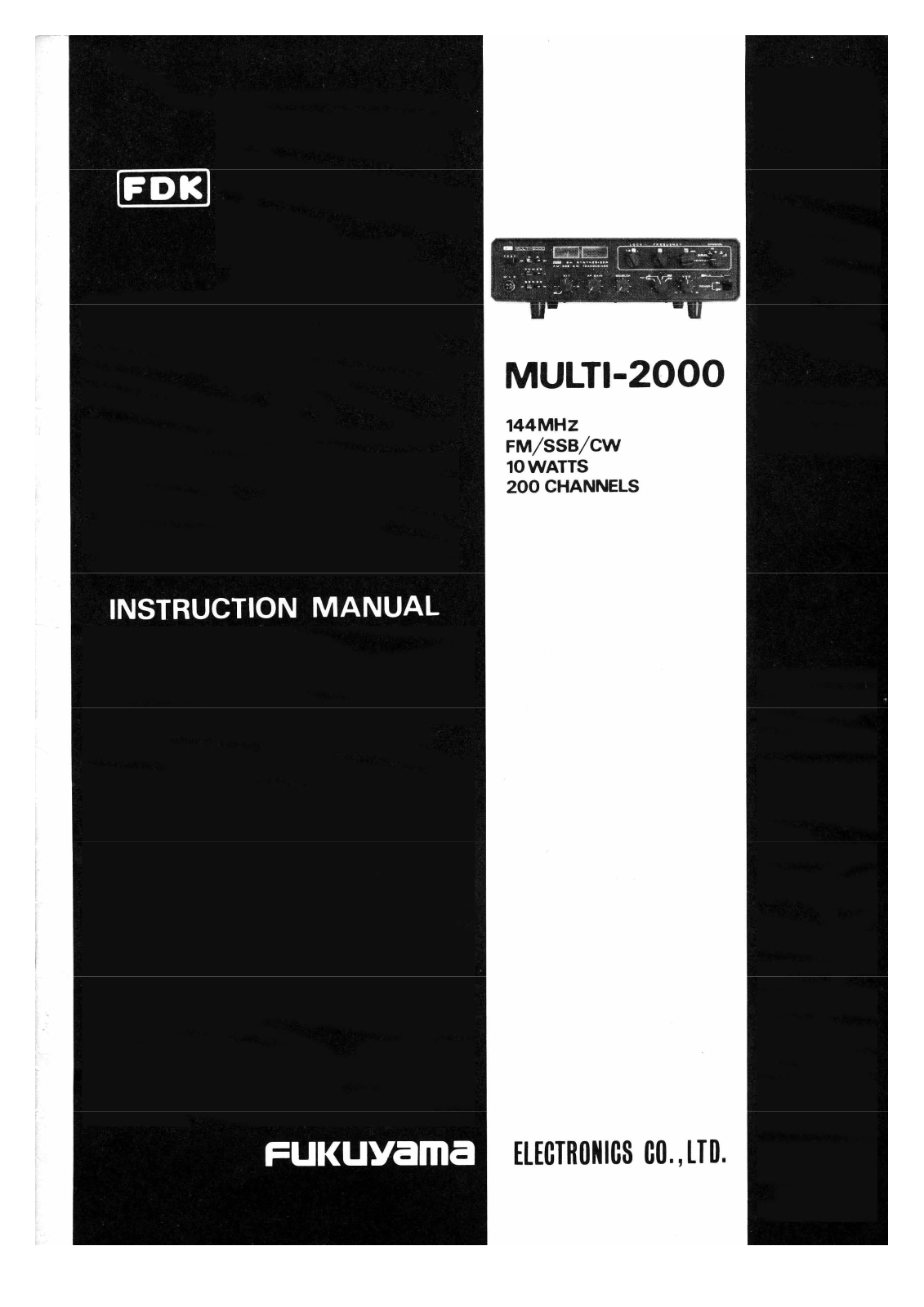 FDK Multi 2000 instruction manual