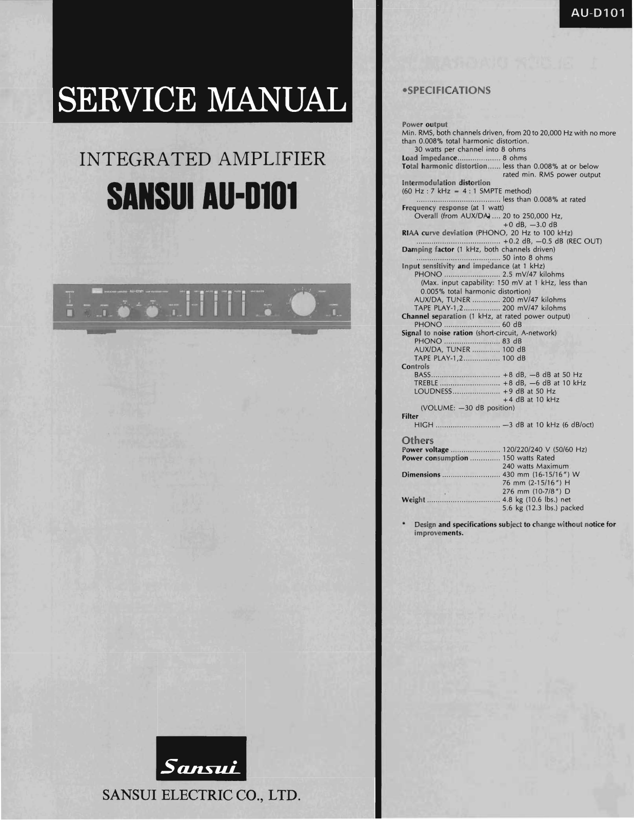 Sansui AU-D101 Service Manual