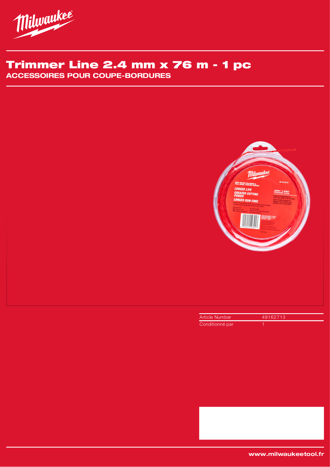 Milwaukee 49162713 Specification - ManualMachine.com