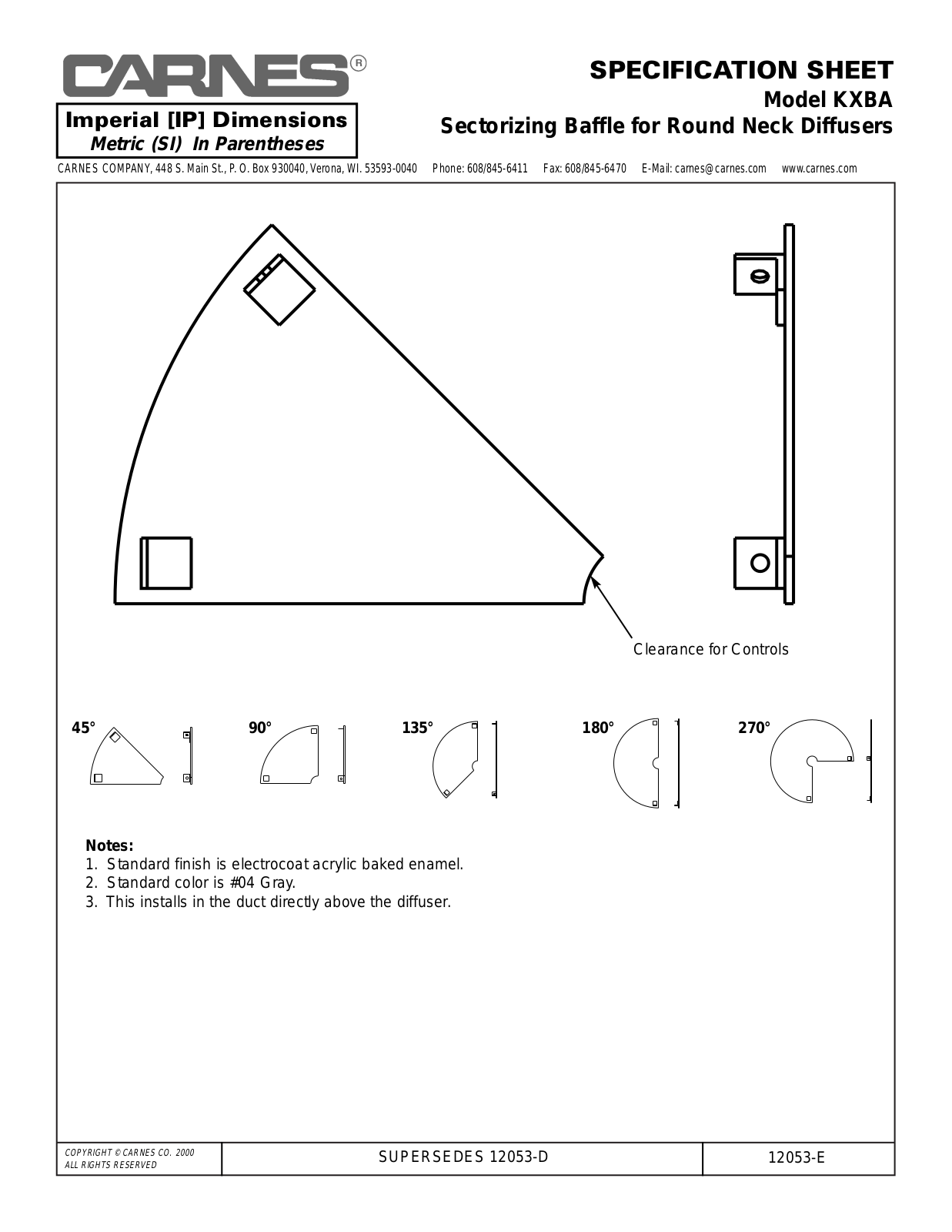 Carnes KXBA User Manual