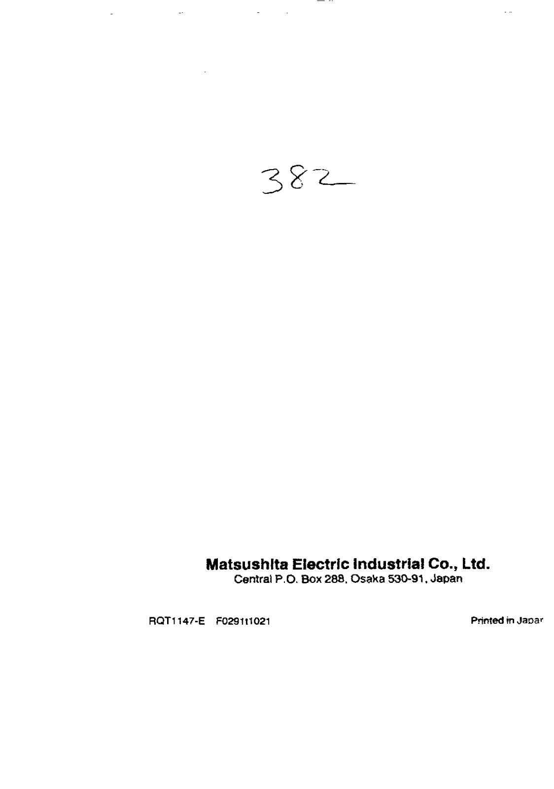 Panasonic RQ-S11 User Manual