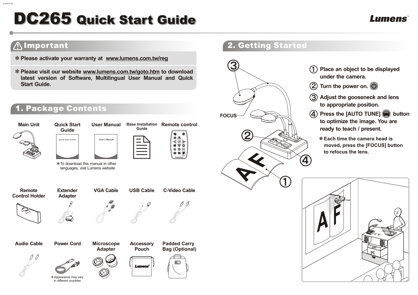 Umax DC265 User Manual