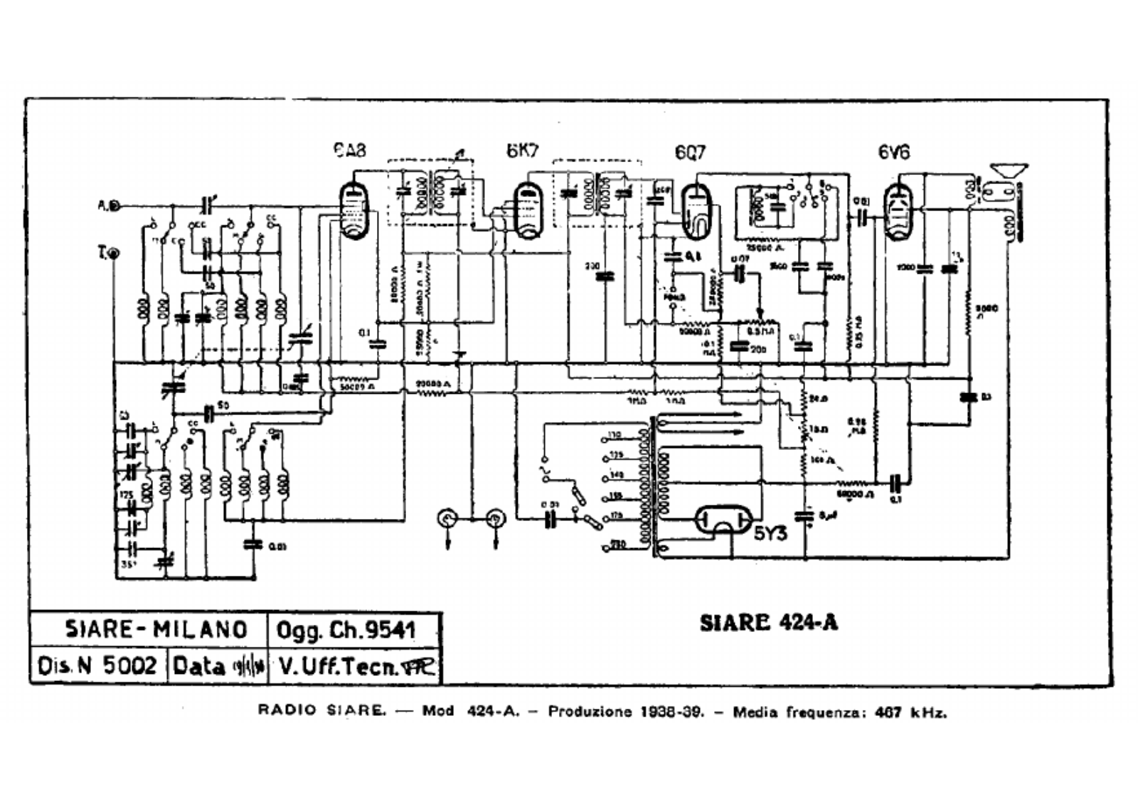 Siare Crosley 424a schematic