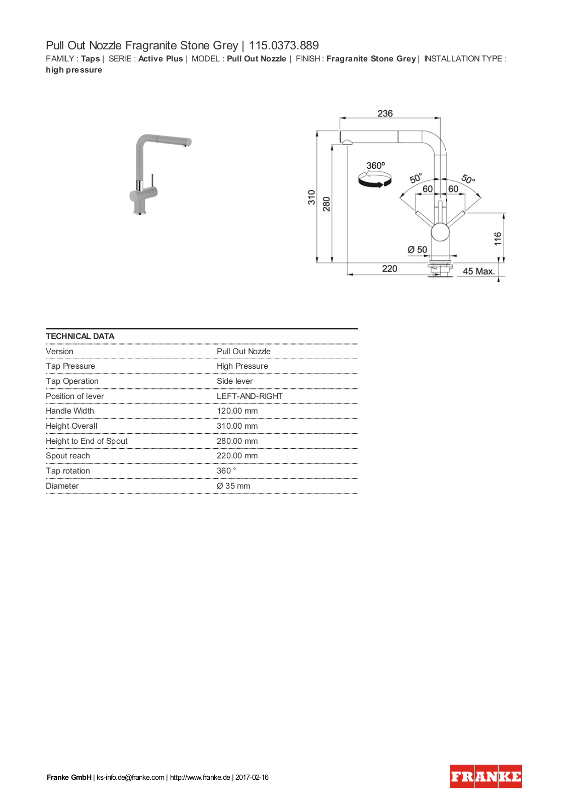 Franke 115.0373.889 Service Manual