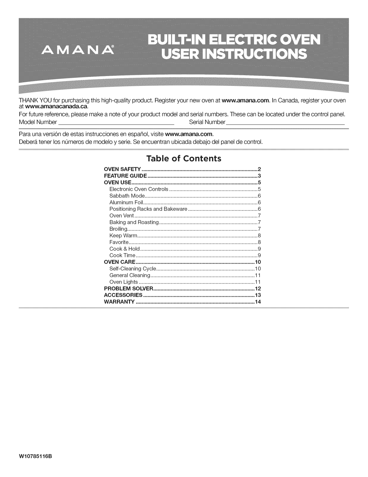 Amana AWO6313SFS00, AWO6313SFS01, AWO6317SFW01, AWO6317SFW00, AWO6317SFS00 Owner’s Manual