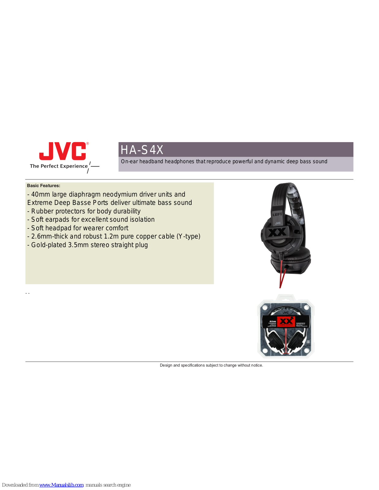 JVC HA-S4X Basic Features