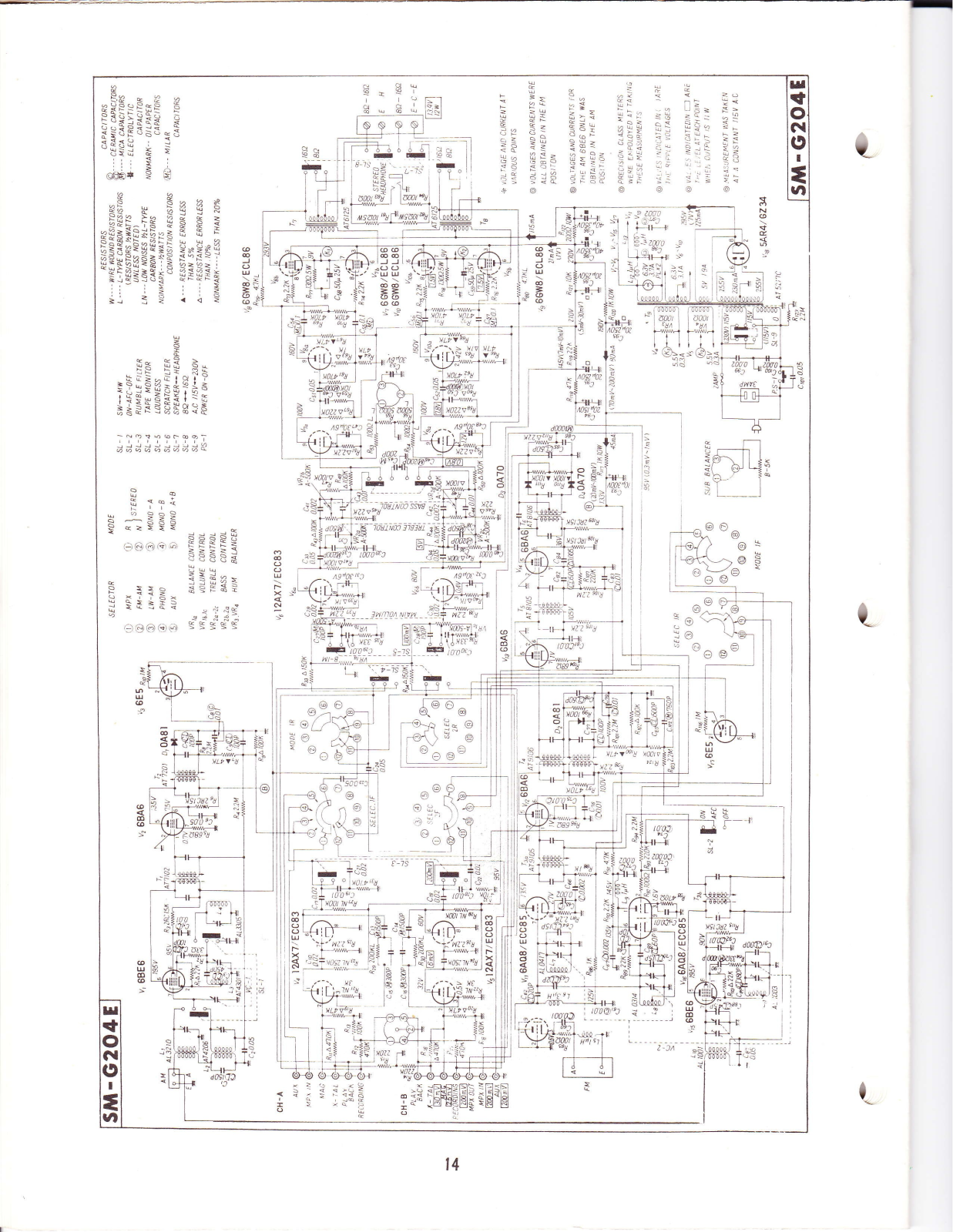 Pioneer SMG-204-E Schematic