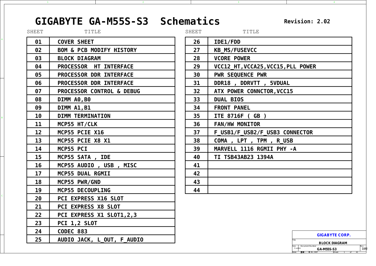 GIGABYTE GA-M55S-S3 Schematics